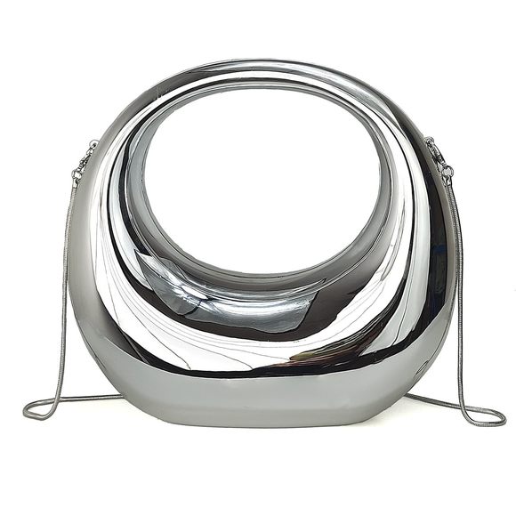 Large Crescent Moon Acrylic Evening Clutch Purse Top-Handle Unique Hobo Bag UwU - Picture 1 of 6